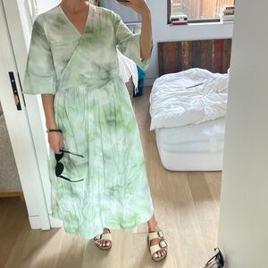 Ganni Tie Dye Wrap Dress